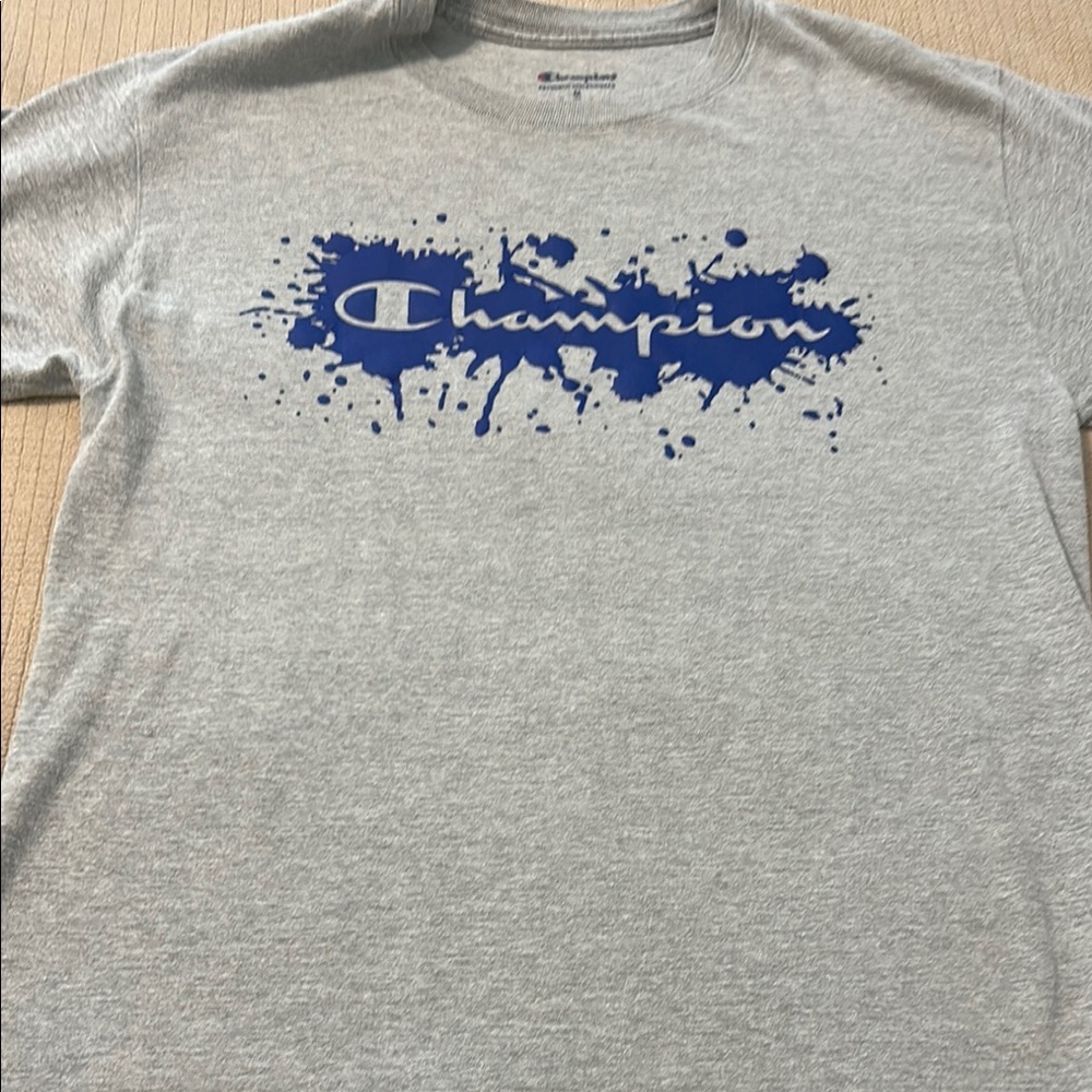 Champion Gray and Blue Short Sleeve Tee
